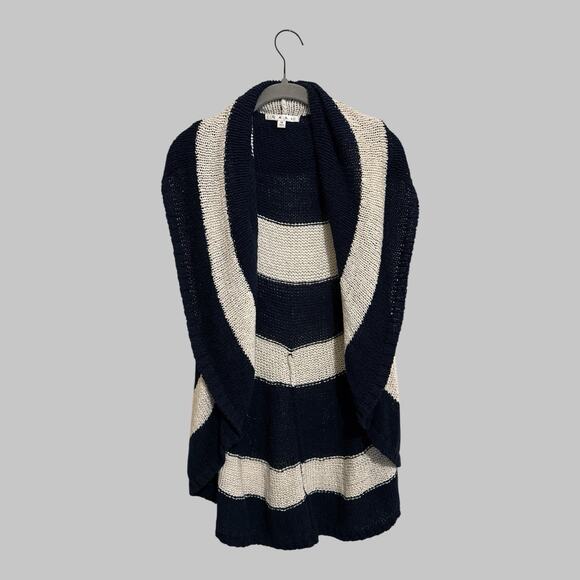 CAbi #679 Womens Nautical Stripe Skipper Sweater Vest Wrap Blue White Knit Sz M - Picture 9 of 9